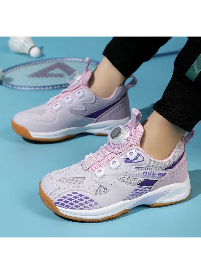 Bkg Children's Badminton Shoes, Non-slip, Sports, Student, Wear-resistant, Rotary Buckle, Zyx25508, Pink, Size 32 - Image 4