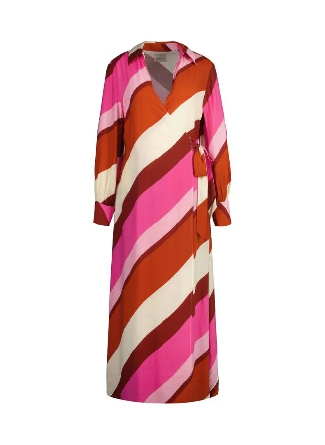 غانت Gant Striped Maxi Wrap Dress