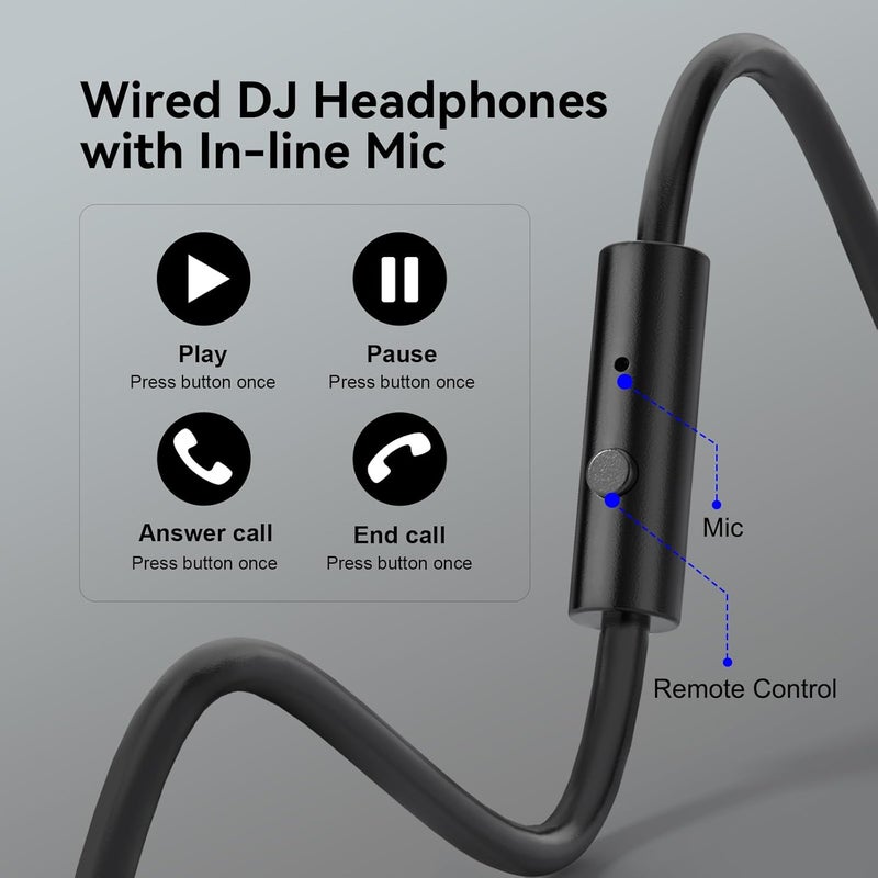 OneOdio Multiple sizes OneOdio Pro-10 Wired Over Ear Headphones Hi-Res Studio Monitor & Mixing DJ Stereo Headsets with 50mm Drivers and 1/4 to 3.5mm Jack for AMP Computer Recording Podcast Keyboard Guitar Laptop - Black Varied available picks - Image 4