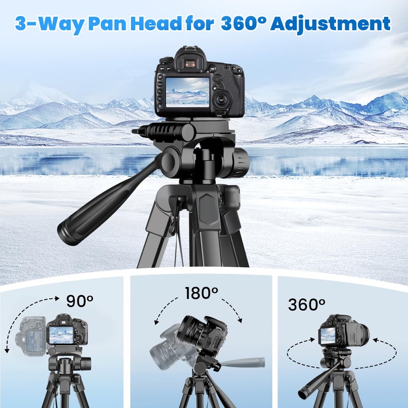 JOILCAN 206 cm Camera Tripod Camera Stand, Gooseneck Smartphone Tripod for iPhone with Remote Control & Phone Holder, Lightweight Aluminium Tripod Camera for DSLR Canon Nikon - Image 2