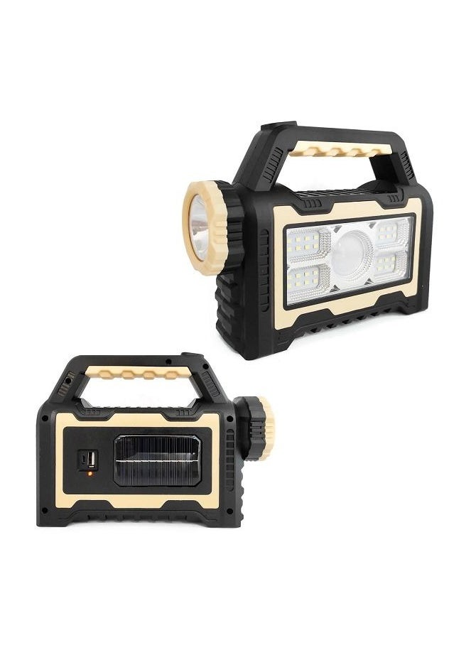 Generic Solar Powered LED Flashlight Emergency Solar Rotating Light - USB Type, Rechargeable for Outdoor and Indoor Use  - Image 1