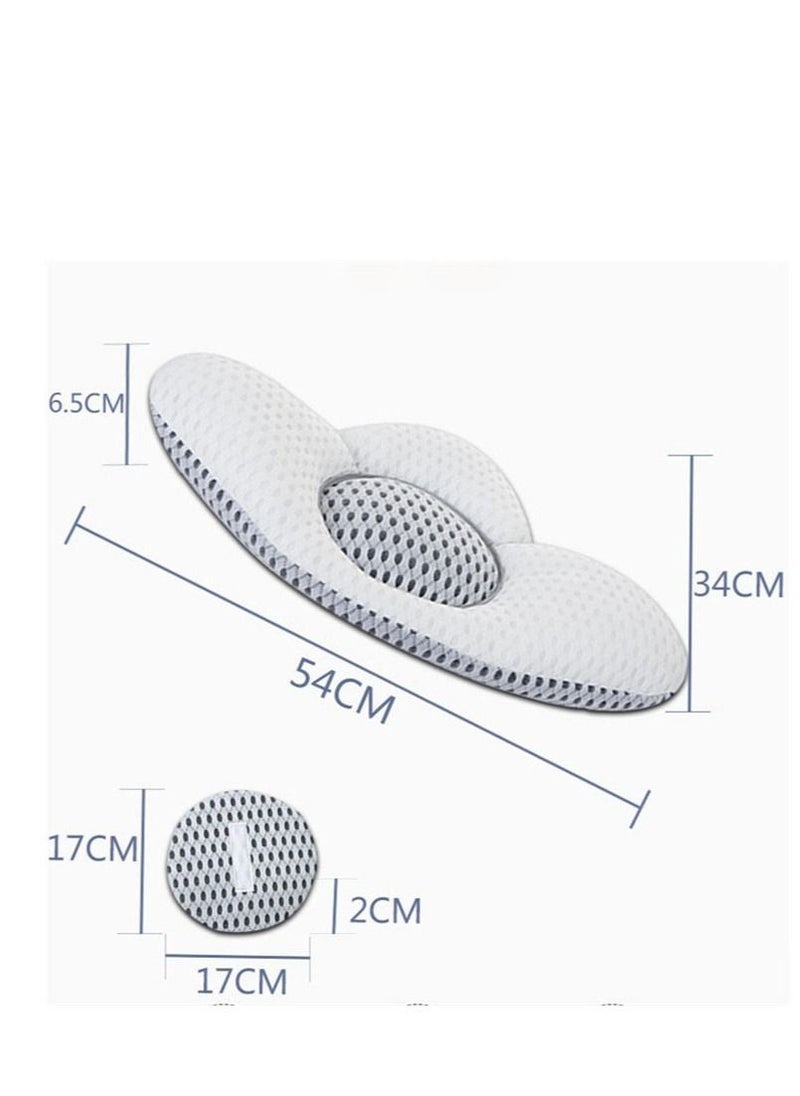 MIXDE - Lumbar Back Support Pillow Sleeping Air Mesh for Bed Adjustable Height for Pain Relief Soft - Image 1