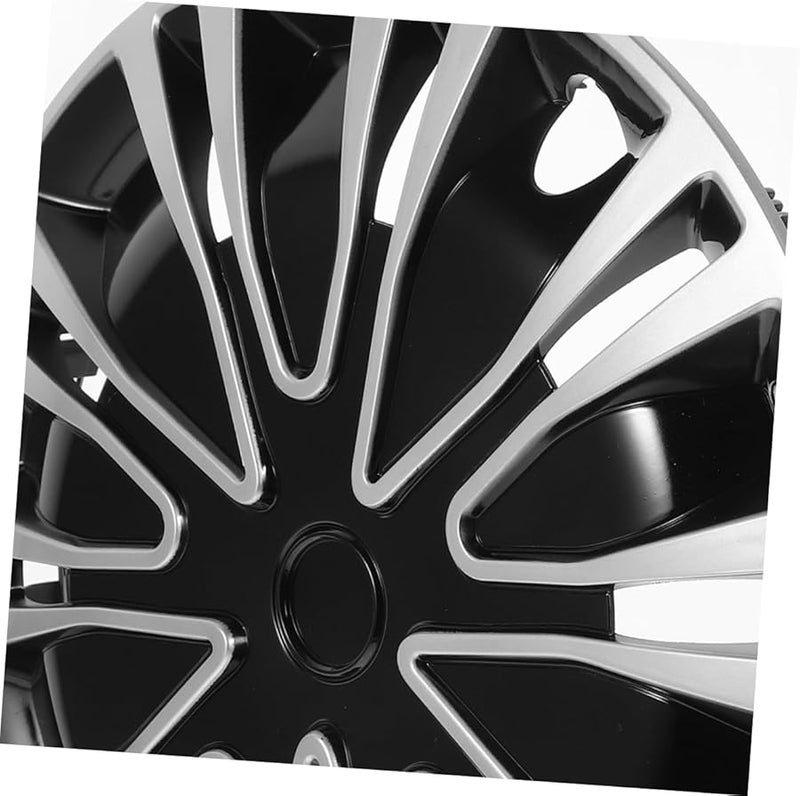 غطاء عالمي مقاس 14 بوصة للجنط باللون الفضي والأسود لحماية عجلات السيارات وسيارات الدفع الرباعي، سهل التركيب - Image 4