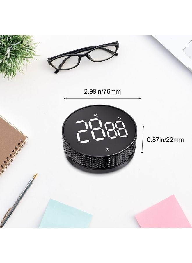 HOMESTAR Kitchen Timer with LED Digital Display Smart Efficana for Home Classroom Gym Office, Volume and Brightness Adjustable Productivity Timer (All Black) - Image 3