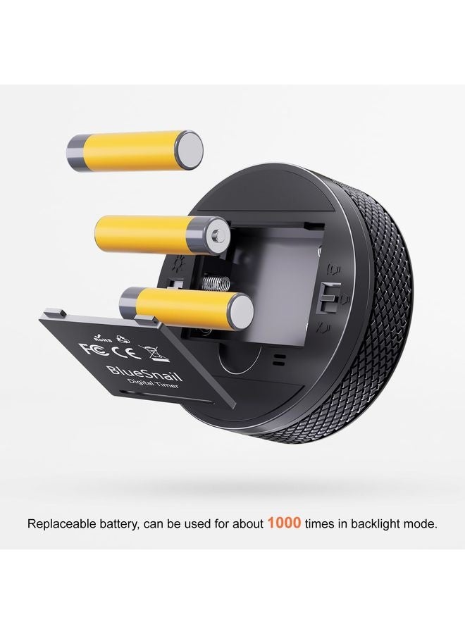 HOMESTAR Kitchen Timer with LED Digital Display Smart Efficana for Home Classroom Gym Office, Volume and Brightness Adjustable Productivity Timer (All Black) - Image 5