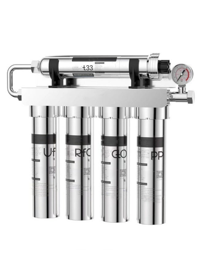 إم مياويان يتميز جهاز تنقية المياه المنزلي هذا بنظام ترشيح فائق الجودة بسمك فلتر 0.01 ميكرومتر، ومجهز بمقياس ضغط في الوقت الفعلي، ومعدل كلورة 99.99% لمرشحات المياه الداخلة والخارجة أسفل الحوض (بما في ذلك 5 مرشحات وصنبور واحد). - Image 2