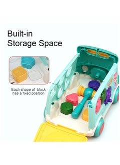 Y&D Cute Stone Push Pull Bus Toy, Baby Musical Learning Toys with Sound & Light, Whack-a-Mole Game, Shape Matching, Gear, Toy Clock, Activity Early Education Gift for Toddler Boys Girls  - Image 5