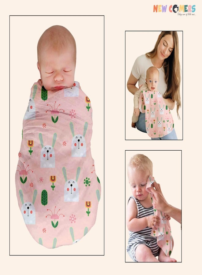 NEW COMERS Baby Muslin Cloth Set | 6 Pcs Double Layered Pure Cotton Swaddle Wrap | Soft & Absorbent Baby Burp Cloth & Reusable Washcloth Towels, White (SBW_03) - Image 3