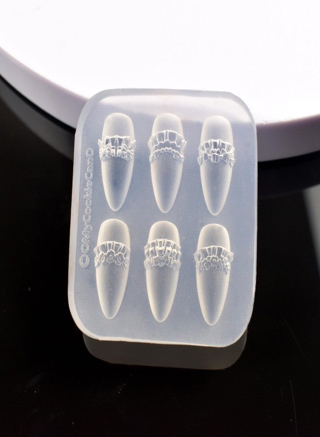 LIFOOST Nail Mold for Nail Art 3D Flowers Nail Charms Cream Lace Pleated Skirt French Design Mold DIY Manicure 3D Carving Template - Image 5