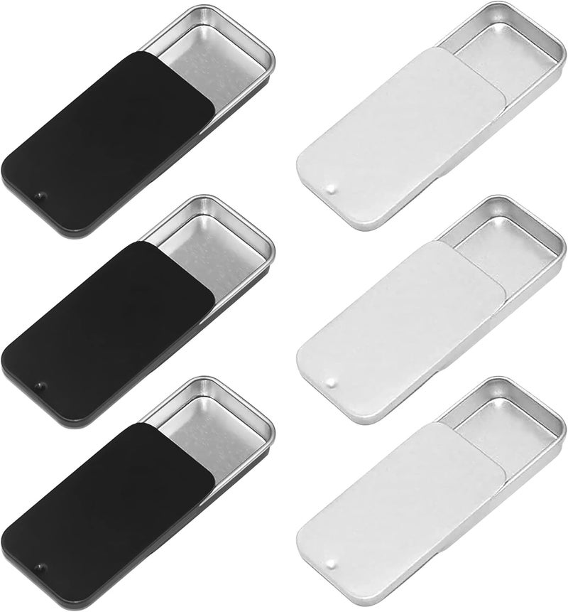 1st Choice 1st Choice Empty Slide Top Tin Containers for Lip Balm, Crafts, Storage Kit - .25oz, 6 Pack 