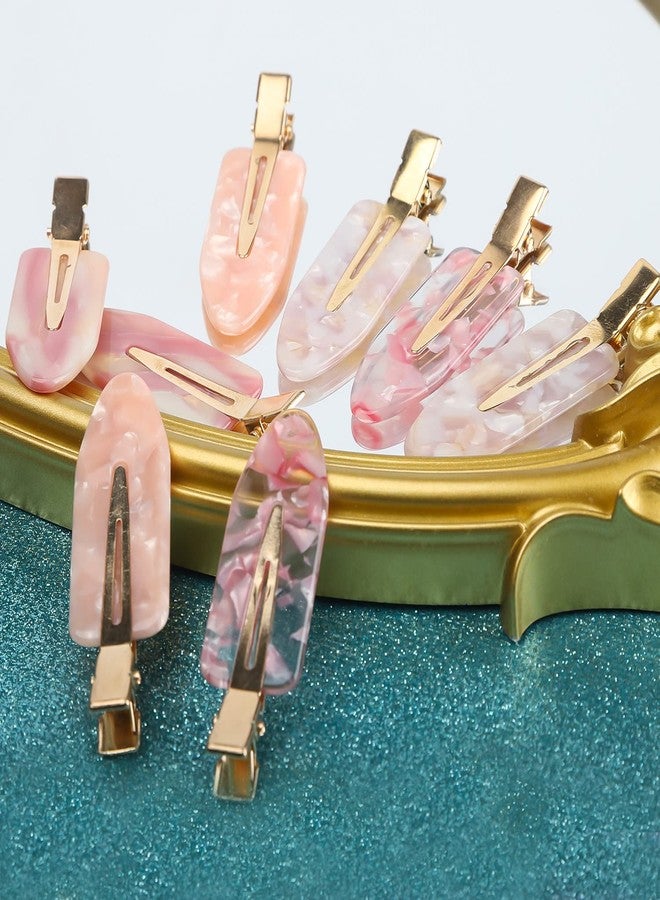 Aaiffey 8PCS No Bend Hair Clips,Pink No Crease Hair Clips for Styling Acrylic Resin Flat Clip Curl Small Pin Bang Seamless Hair Barrette for Women Girls Hairstyle Accessories - Image 4