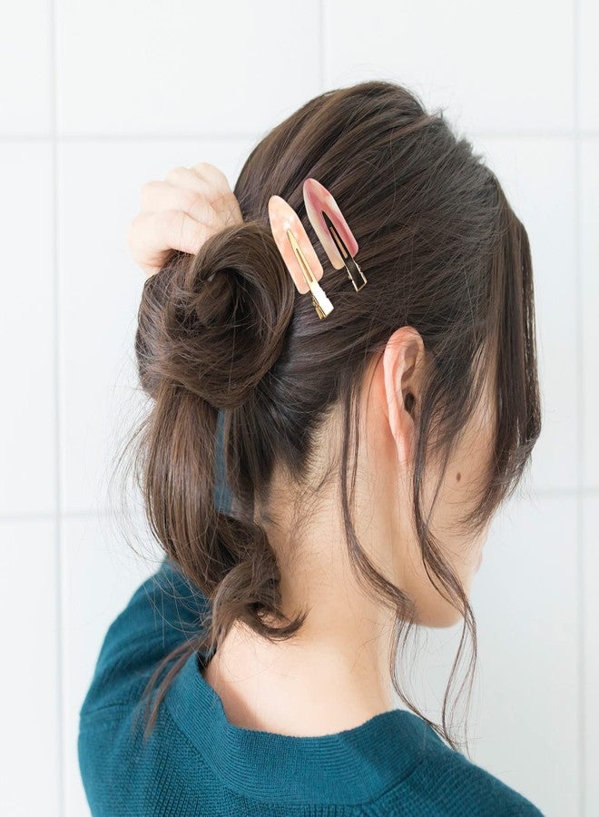 Aaiffey 8PCS No Bend Hair Clips,Pink No Crease Hair Clips for Styling Acrylic Resin Flat Clip Curl Small Pin Bang Seamless Hair Barrette for Women Girls Hairstyle Accessories - Image 5