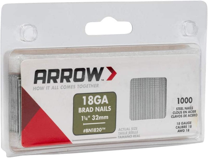 Arrow Fastener Arrow BN1820CS 18-Gauge Steel Brad Nails for Molding, Cabinets, Framing, Trim, and Finishing, Safe to Use with Electric or Battery Powered Nailers, Steel, 1-1/4 Inch, 1000 Pack - Image 4