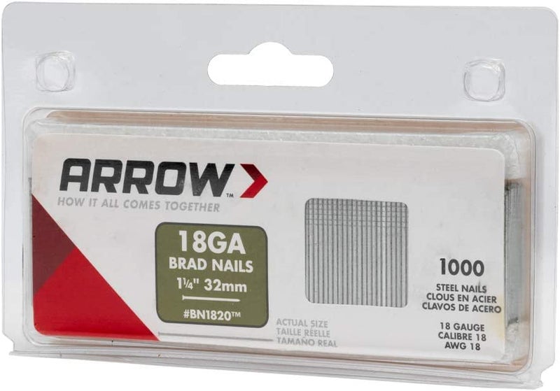 Arrow Fastener Arrow BN1820CS 18-Gauge Steel Brad Nails for Molding, Cabinets, Framing, Trim, and Finishing, Safe to Use with Electric or Battery Powered Nailers, Steel, 1-1/4 Inch, 1000 Pack - Image 5