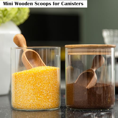 CDEHQFB Wooden Scoops for Canisters 2PCS Wooden Scoop for Jars Acacia Small Measuring Spoons for Ground Coffee Scoops Shovel Mini Kitchen Scooper for Tea Powder Bath Salt Laundry Detergent Shove- Multipurpose - Image 5