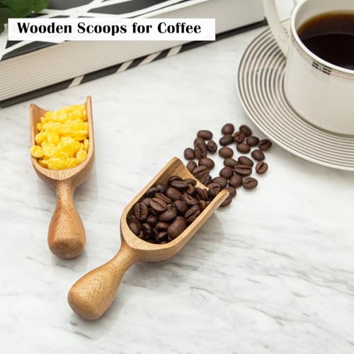 CDEHQFB Wooden Scoops for Canisters 2PCS Wooden Scoop for Jars Acacia Small Measuring Spoons for Ground Coffee Scoops Shovel Mini Kitchen Scooper for Tea Powder Bath Salt Laundry Detergent Shove- Multipurpose - Image 3