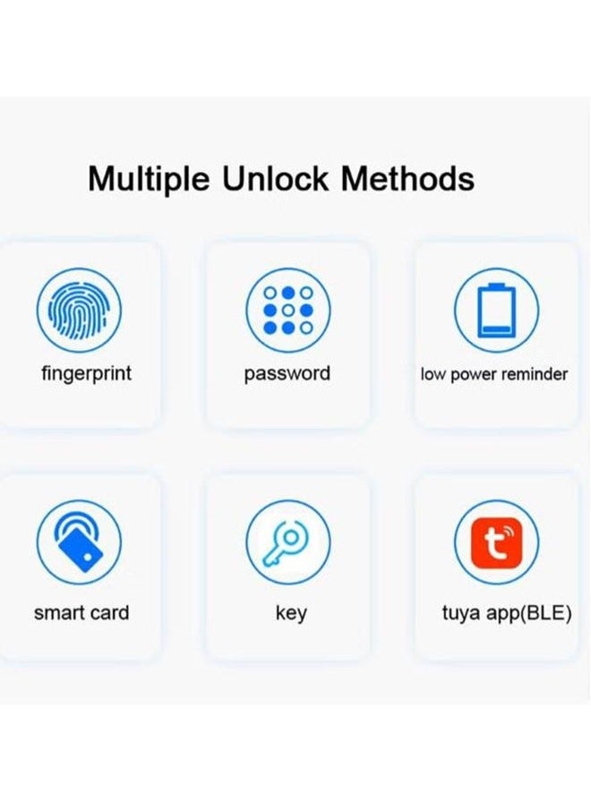 Captaintech Smart Lock Fingerprint Lock Door Lock Keypad Door Lock with Handle Fingerprint Electronic Deadbolt Door Lock Smart Door Lock Compatible with Tuya APP  - Image 5