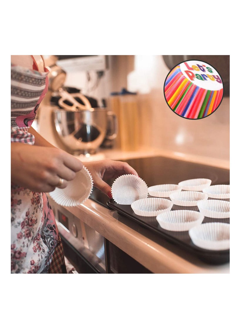SYOSI 300pcs Colorful Cupcake Cases Paper Baking Cups, Muffin Cases for Baking - Muffin  Cupcake Liners Wrappers Cases, Cupcake Decorations Supplies for Holiday, Boys Girls Birthday, Wedding, Hen Party - Image 4