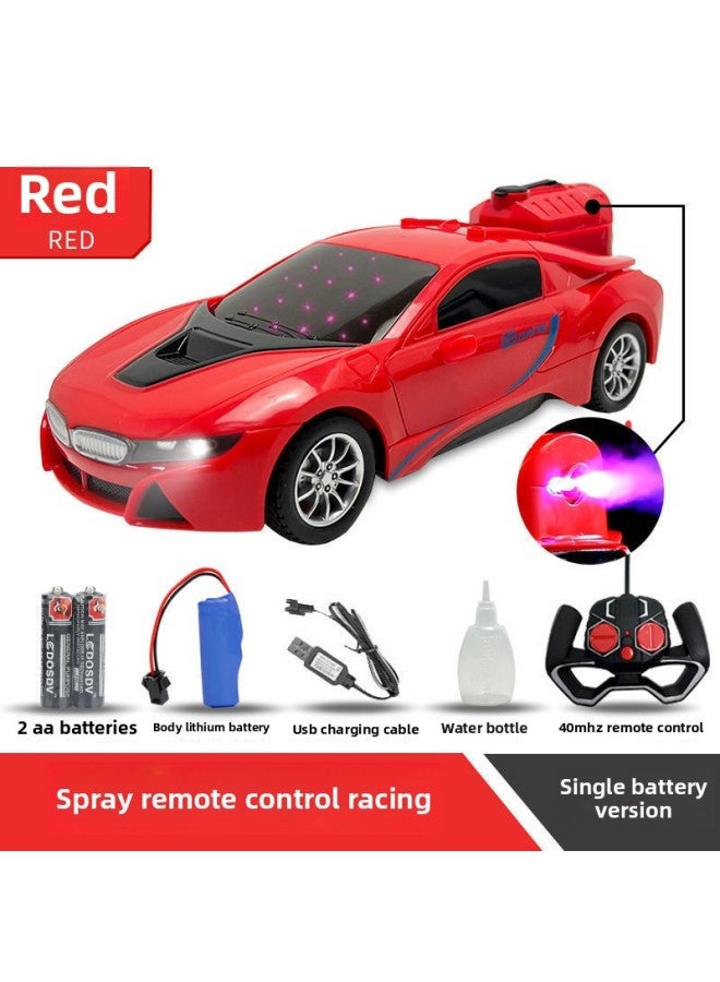Remote Control Car Drift Racing Rechargeable High-speed Remote Control Car Electric Children's Toy Car Kids Boys 3-6 Years Old-Color:Large Spray Red Can Open Door 3d Light + Front Car Light-Scale:Up