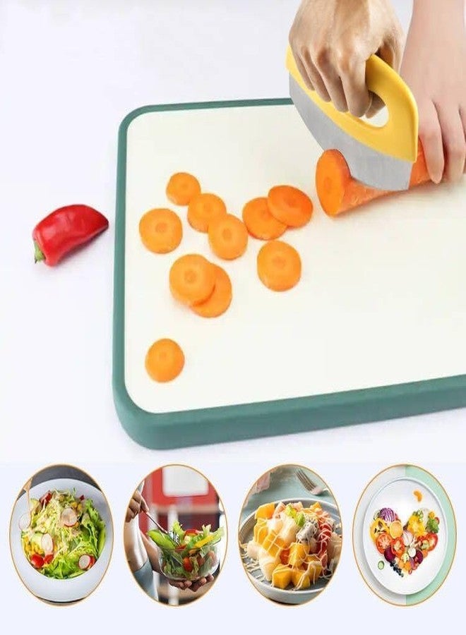 Senvasfa Mezzaluna Mincing Chopper Easy Grip Pizza Cutter and Salad Chopper, Quick Rocking n Chopping Meat, Herbs and Salads,Yellow - Image 4
