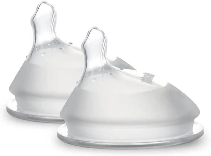 Haakaa Generation 3 Silicone Baby Bottle Nipples - Orthodontic, Anti-Colic, Wide Neck, 100% Medical Grade Silicone, 2 Pack (Size L) - Image 1