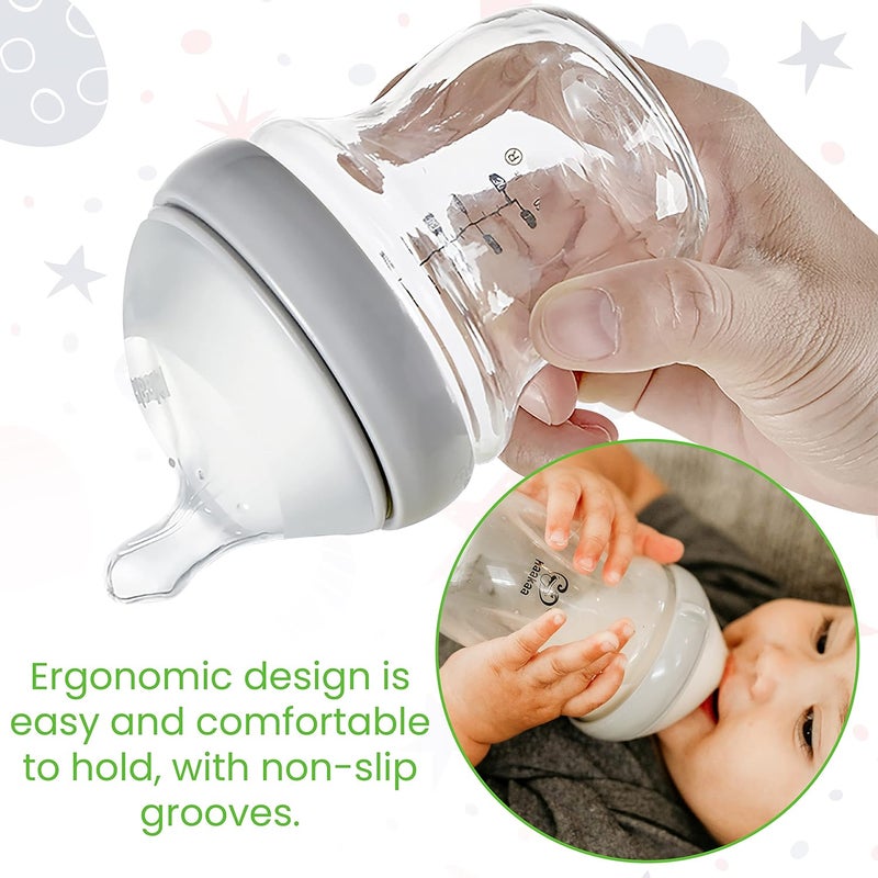 Haakaa Generation 3 Silicone Baby Bottle Nipples - Orthodontic, Anti-Colic, Wide Neck, 100% Medical Grade Silicone, 2 Pack (Size L) - Image 5