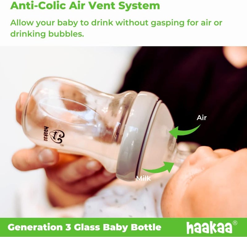 Haakaa Generation 3 Silicone Baby Bottle Nipples - Orthodontic, Anti-Colic, Wide Neck, 100% Medical Grade Silicone, 2 Pack (Size L) - Image 3