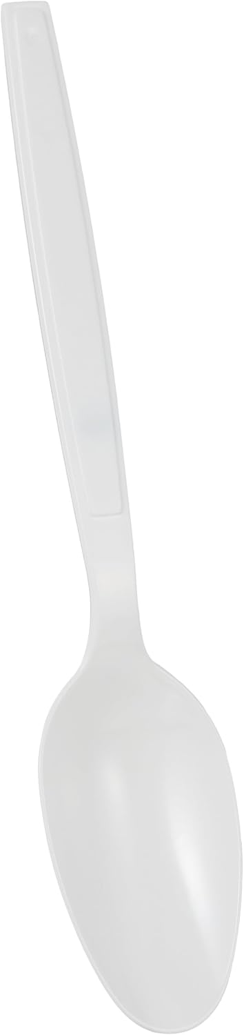 HOTPACK Heavy Duty Plastic Spoons White, 50 Pieces DSPHDW6 - Image 3