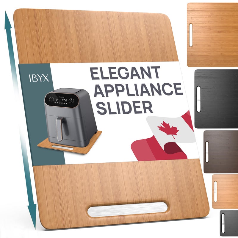 Ibyx Elegant Sliding Tray for Your Coffee Maker Heavy Kitchen Appliances Sturdy Slides Easily from Under The Cabinet Natural 12W x 16D