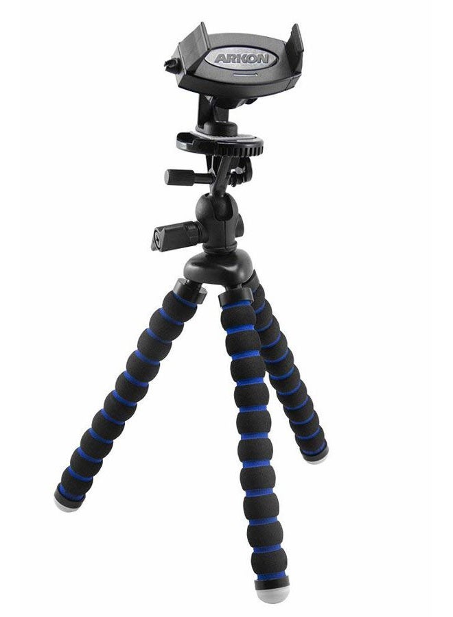Arkon 11” Tripod Phone Mount for iPhone 11 XS XR X Galaxy Note 10 9 S10 S9 Retail Black, Model Number: MG2TRIXL - Image 1