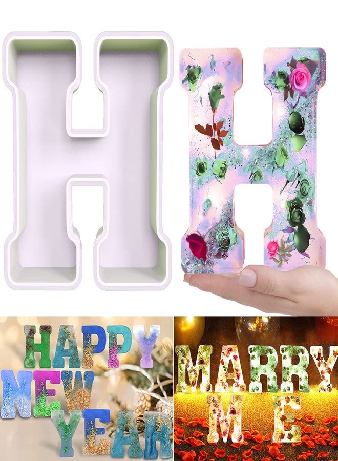 KATIBOLY Resin Mold, Large Letter H 3D Silicone Molds for Epoxy Resin Casting, Alphabet Moldes De Silicona para Resina for Art, Soap, Clay Crafts, Home Party Decorations, Jewelry, Candle Wax, DIY Cake Candy - Image 1