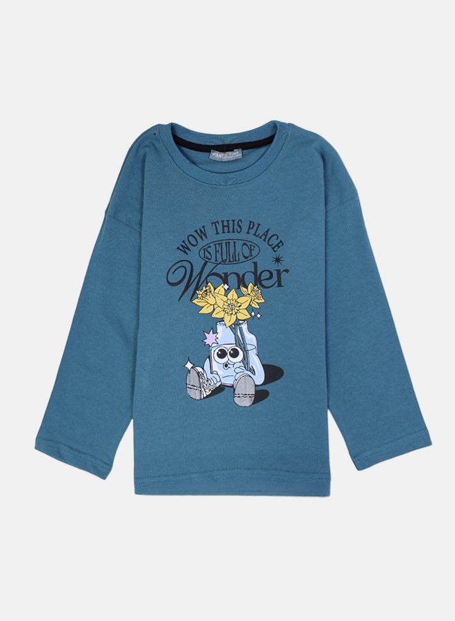 بمبيلو تي شيرت قطني للأولاد بطبعة - Image 1