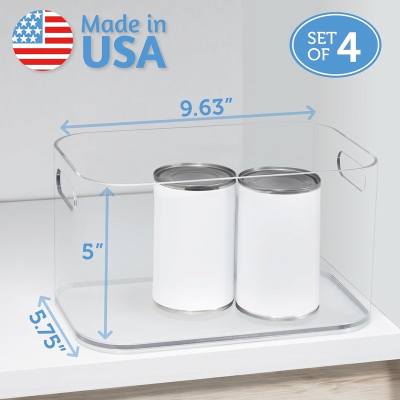 STORi Bliss 10" x 6" Open Clear Pantry Organizer Bin, Set of 4, Plastic Containers with Handle for Kitchen, Fridge, Cabinet, Closet, Bathroom, Undersink Storage Made in USA - Image 5