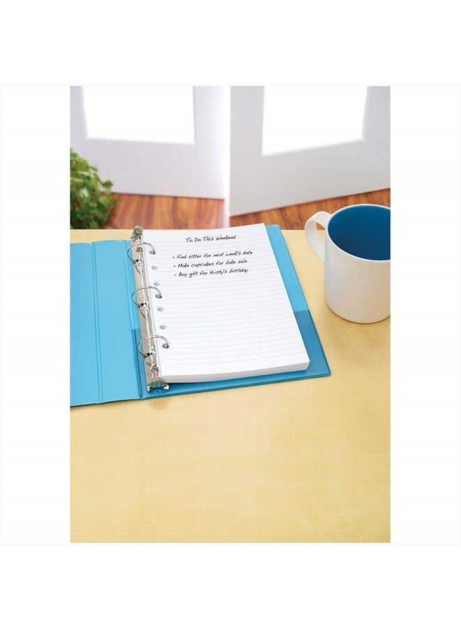 AVERY Avery Mini Binder Filler Paper for 3 Ring Binders or 7 Ring Binders, College Ruled, 5.5" x 8.5", 100 Sheets (14230) White - Image 5