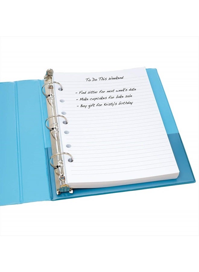 AVERY Avery Mini Binder Filler Paper for 3 Ring Binders or 7 Ring Binders, College Ruled, 5.5" x 8.5", 100 Sheets (14230) White - Image 3