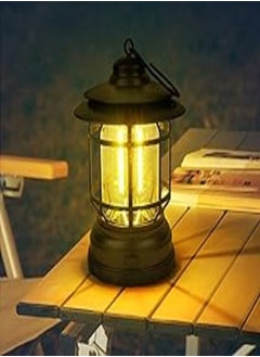 flintronic Flintronic Camping Lamp, 1 Piece Retro Battery Operated Camping Lamp, LED Battery Lamp, Switchable Dimming Brightness, Camping Lantern for Fishing, Hiking, Garden, Patio, etc. [Energy A+++] 