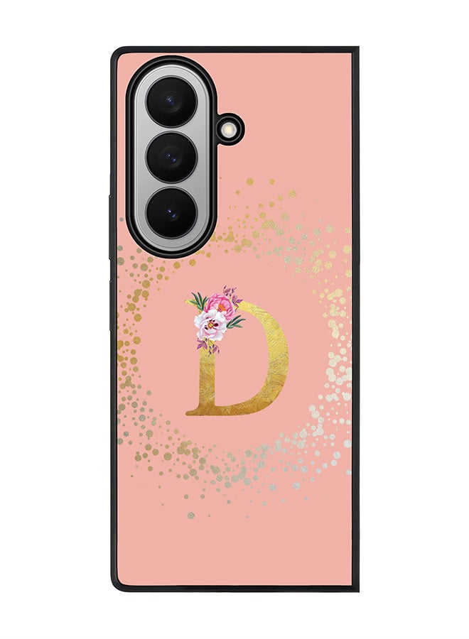 Stylizedd For Samsung Galaxy Z Fold7 Case,Slim fit Camera Protection, Shockproof Thin Phone cover  - Custom Monogram Floral - D  (Rose Pink ) - Image 1