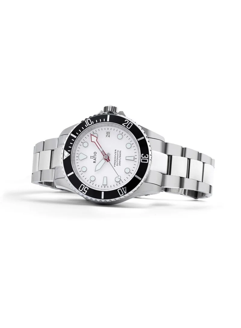 RATIO  Ratio FreeDiver Sapphire Stainless Steel White Dial Automatic RTF047 200M Men's Watch for Men | Best Price UAE
