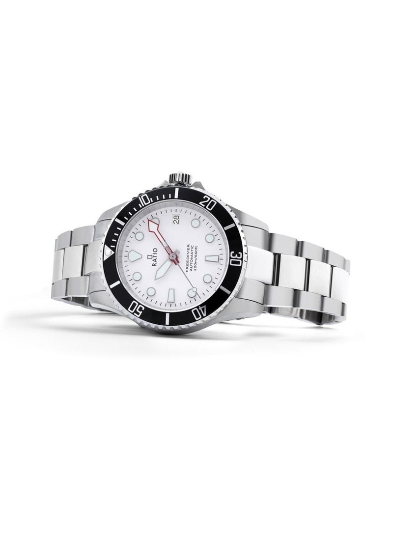 Ratio FreeDiver Sapphire Stainless Steel White Dial Automatic RTF047 200M Men's Watch - Image 5