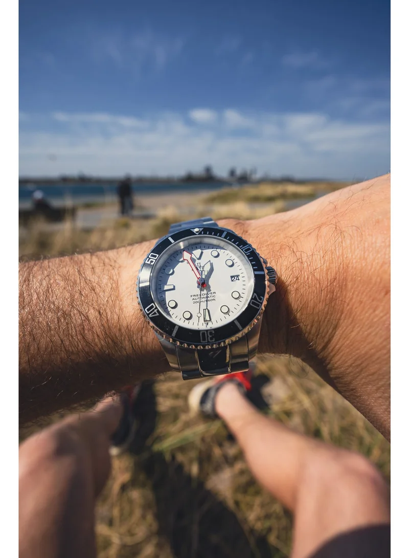 RATIO  Ratio FreeDiver Sapphire Stainless Steel White Dial Automatic RTF047 200M Men's Watch for Men | Best Price UAE
