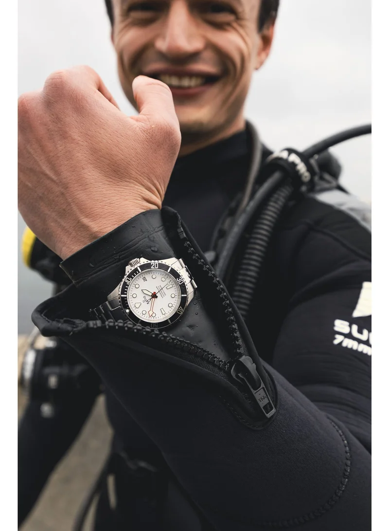 RATIO  Ratio FreeDiver Sapphire Stainless Steel White Dial Automatic RTF047 200M Men's Watch for Men | Best Price UAE