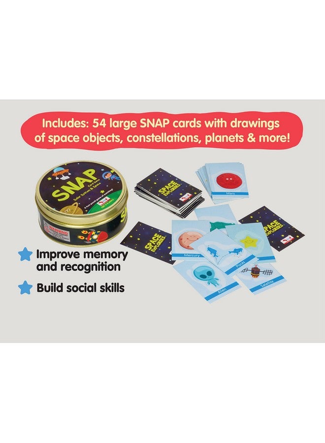 كوكوموكو كيدز لعبة تعليمية للأطفال من CocoMoco Kids Solar System Snap Flash Cards، لعبة STEM للأولاد والبنات، من عمر سنتين إلى ست سنوات (عبوة من 5 قطع) - Image 4