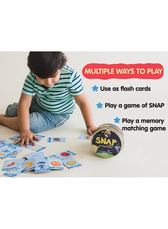 كوكوموكو كيدز لعبة تعليمية للأطفال من CocoMoco Kids Solar System Snap Flash Cards، لعبة STEM للأولاد والبنات، من عمر سنتين إلى ست سنوات (عبوة من 5 قطع) - Image 3