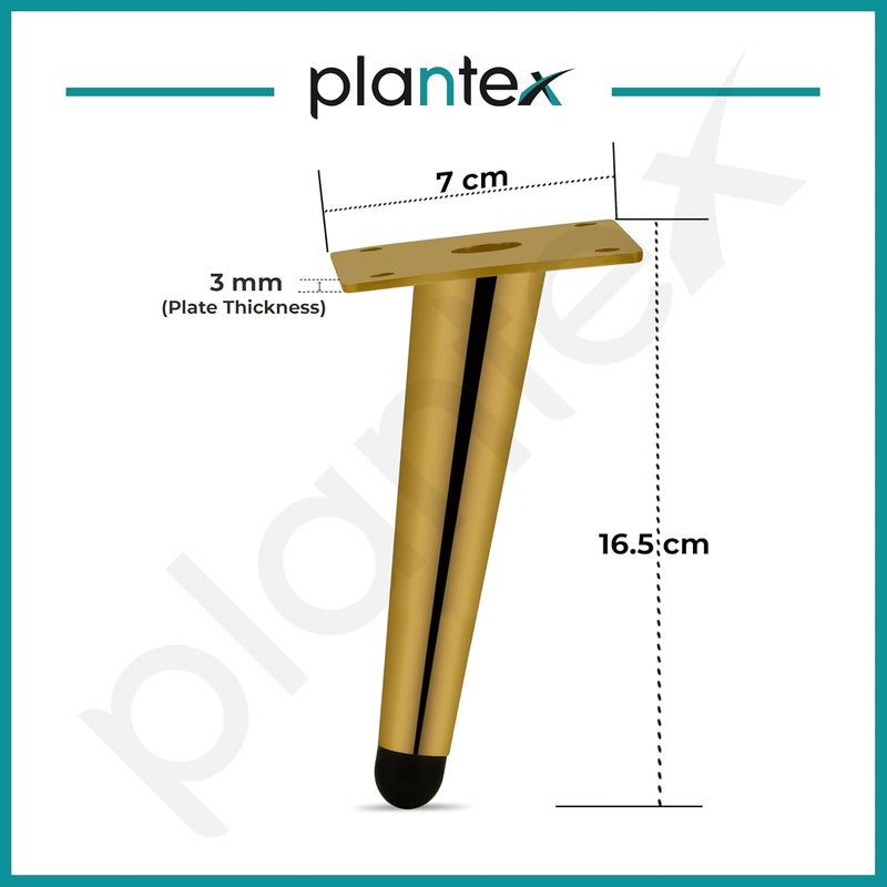 Plantex Heavy Duty Stainless Steel 6 inch Sofa LegBed Furniture Leg Pair for HomeFurniture Sofa Legs for TableSofa Support LegsSofa Furniture Leg Gold Set of 4 Pcs - Image 3