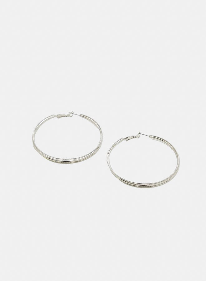 FOREVER 21 Etched Hoop Earrings  - Image 2