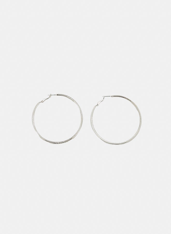 FOREVER 21 Etched Hoop Earrings  - Image 1