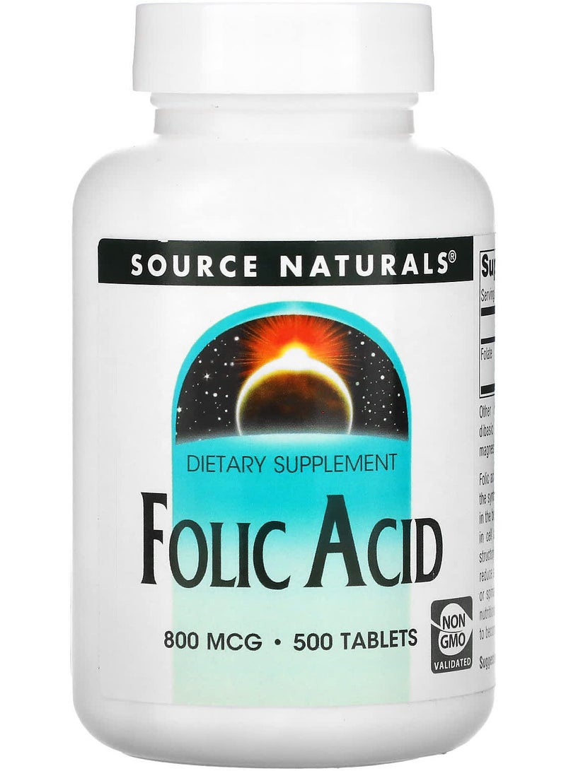 Folic Acid, 800 mcg, 500 Tablets