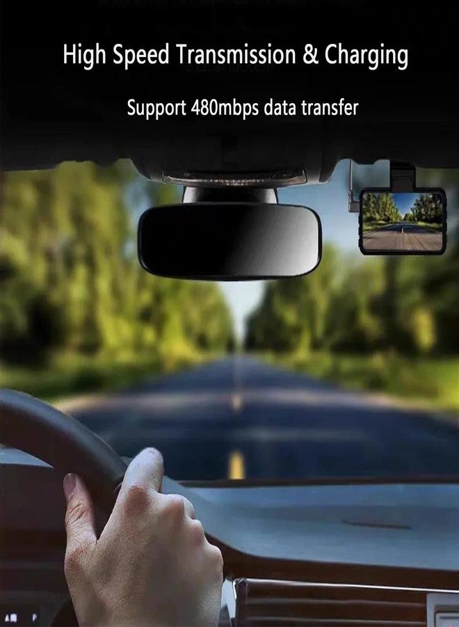 CERRXIAN Dash Cam Power Cord, 9.8FT 90 Degree Mini USB Cable, Angle Mini USB B Male to USB A 2.0 Male Data Sync and Charging Cable for Garmin Nuvi GPS,Canon,Dash Cam (3m, Black Up Angle) - Image 2