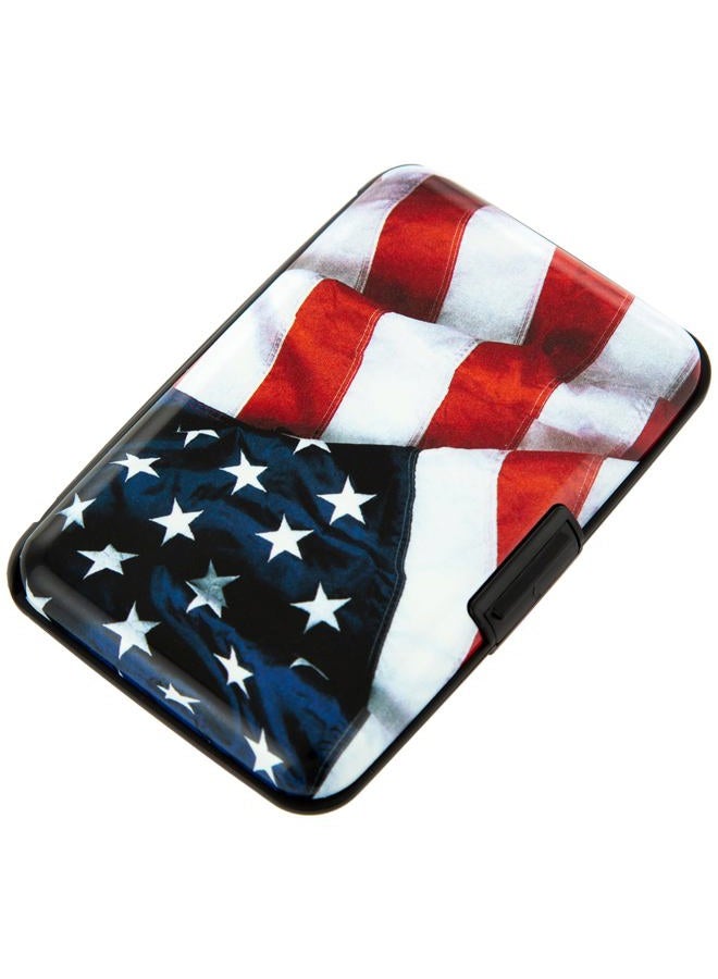 Kaabao RFID Blocking Small Metal Credit Card Holder Wallet for Women Men Business Aluminum Protector Sleeves Slim Mini Cards Case (USA American Flag) - Image 1