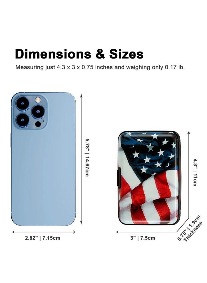 Kaabao RFID Blocking Small Metal Credit Card Holder Wallet for Women Men Business Aluminum Protector Sleeves Slim Mini Cards Case (USA American Flag) - Image 5